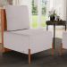 Poltrona Decorativa Sala de Estar Living Pés Madeira Hungria L02 Couríssimo Camel Linho Bege - Lyam