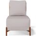 Poltrona Decorativa Sala de Estar Living Pés Madeira Hungria L02 Couríssimo Camel Linho Bege - Lyam