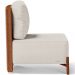 Poltrona Decorativa Sala de Estar Living Pés Madeira Hungria L02 Couríssimo Camel Linho Cru - Lyam