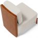 Poltrona Decorativa Sala de Estar Living Pés Madeira Hungria L02 Couríssimo Camel Linho Cru - Lyam