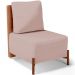 Poltrona Decorativa Sala de Estar Living Pés Madeira Hungria L02 Couríssimo Camel Linho Rosê - Lyam