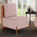 Poltrona Decorativa Sala de Estar Living Pés Madeira Hungria L02 Couríssimo Camel Linho Rosê - Lyam