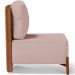 Poltrona Decorativa Sala de Estar Living Pés Madeira Hungria L02 Couríssimo Camel Linho Rosê - Lyam