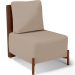 Poltrona Decorativa Sala de Estar Living Pés Madeira Hungria L02 Couríssimo Marrom Linho Bege Escuro - Lyam
