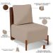 Poltrona Decorativa Sala de Estar Living Pés Madeira Hungria L02 Couríssimo Marrom Linho Bege Escuro - Lyam