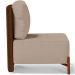 Poltrona Decorativa Sala de Estar Living Pés Madeira Hungria L02 Couríssimo Marrom Linho Bege Escuro - Lyam