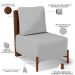 Poltrona Decorativa Sala de Estar Living Pés Madeira Hungria L02 Couríssimo Marrom Linho Cinza - Lyam