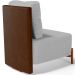 Poltrona Decorativa Sala de Estar Living Pés Madeira Hungria L02 Couríssimo Marrom Linho Cinza - Lyam