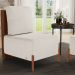 Poltrona Decorativa Sala de Estar Living Pés Madeira Hungria L02 Couríssimo Marrom Linho Cru - Lyam