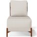 Poltrona Decorativa Sala de Estar Living Pés Madeira Hungria L02 Couríssimo Marrom Linho Cru - Lyam
