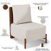 Poltrona Decorativa Sala de Estar Living Pés Madeira Hungria L02 Couríssimo Marrom Linho Cru - Lyam