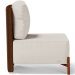 Poltrona Decorativa Sala de Estar Living Pés Madeira Hungria L02 Couríssimo Marrom Linho Cru - Lyam
