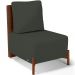 Poltrona Decorativa Sala de Estar Living Pés Madeira Hungria L02 Couríssimo Marrom Linho Verde Musgo - Lyam
