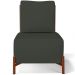 Poltrona Decorativa Sala de Estar Living Pés Madeira Hungria L02 Couríssimo Marrom Linho Verde Musgo - Lyam