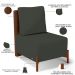 Poltrona Decorativa Sala de Estar Living Pés Madeira Hungria L02 Couríssimo Marrom Linho Verde Musgo - Lyam