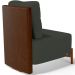Poltrona Decorativa Sala de Estar Living Pés Madeira Hungria L02 Couríssimo Marrom Linho Verde Musgo - Lyam