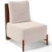 Poltrona Decorativa Sala de Estar Living Pés Madeira Hungria L02 Couríssimo Marrom Suede Bege - Lyam