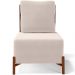 Poltrona Decorativa Sala de Estar Living Pés Madeira Hungria L02 Couríssimo Marrom Suede Bege - Lyam
