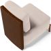 Poltrona Decorativa Sala de Estar Living Pés Madeira Hungria L02 Couríssimo Marrom Suede Bege - Lyam