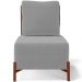 Poltrona Decorativa Sala de Estar Living Pés Madeira Hungria L02 Couríssimo Marrom Suede Cinza - Lyam