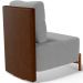 Poltrona Decorativa Sala de Estar Living Pés Madeira Hungria L02 Couríssimo Marrom Suede Cinza - Lyam