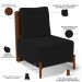 Poltrona Decorativa Sala de Estar Living Pés Madeira Hungria L02 Couríssimo Marrom Suede Preto - Lyam