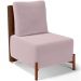 Poltrona Decorativa Sala de Estar Living Pés Madeira Hungria L02 Couríssimo Marrom Suede Rosê - Lyam