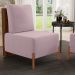 Poltrona Decorativa Sala de Estar Living Pés Madeira Hungria L02 Couríssimo Marrom Suede Rosê - Lyam