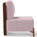 Poltrona Decorativa Sala de Estar Living Pés Madeira Hungria L02 Couríssimo Marrom Suede Rosê - Lyam
