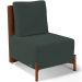 Poltrona Decorativa Sala de Estar Living Pés Madeira Hungria L02 Couríssimo Marrom Suede Verde Musgo - Lyam