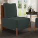 Poltrona Decorativa Sala de Estar Living Pés Madeira Hungria L02 Couríssimo Marrom Suede Verde Musgo - Lyam