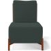 Poltrona Decorativa Sala de Estar Living Pés Madeira Hungria L02 Couríssimo Marrom Suede Verde Musgo - Lyam