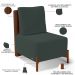 Poltrona Decorativa Sala de Estar Living Pés Madeira Hungria L02 Couríssimo Marrom Suede Verde Musgo - Lyam