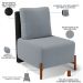 Poltrona Decorativa Sala de Estar Living Pés Madeira Hungria L02 Couríssimo Preto Bouclê Cinza - Lyam