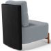 Poltrona Decorativa Sala de Estar Living Pés Madeira Hungria L02 Couríssimo Preto Bouclê Cinza - Lyam