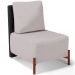 Poltrona Decorativa Sala de Estar Living Pés Madeira Hungria L02 Couríssimo Preto Linho Bege - Lyam