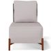 Poltrona Decorativa Sala de Estar Living Pés Madeira Hungria L02 Couríssimo Preto Linho Bege - Lyam