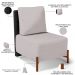 Poltrona Decorativa Sala de Estar Living Pés Madeira Hungria L02 Couríssimo Preto Linho Bege - Lyam