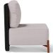 Poltrona Decorativa Sala de Estar Living Pés Madeira Hungria L02 Couríssimo Preto Linho Bege - Lyam