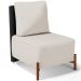 Poltrona Decorativa Sala de Estar Living Pés Madeira Hungria L02 Couríssimo Preto Linho Cru - Lyam