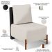 Poltrona Decorativa Sala de Estar Living Pés Madeira Hungria L02 Couríssimo Preto Linho Cru - Lyam