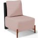 Poltrona Decorativa Sala de Estar Living Pés Madeira Hungria L02 Couríssimo Preto Linho Rosê - Lyam