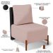 Poltrona Decorativa Sala de Estar Living Pés Madeira Hungria L02 Couríssimo Preto Linho Rosê - Lyam