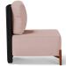 Poltrona Decorativa Sala de Estar Living Pés Madeira Hungria L02 Couríssimo Preto Linho Rosê - Lyam
