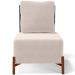 Poltrona Decorativa Sala de Estar Living Pés Madeira Hungria L02 Couríssimo Preto Suede Bege - Lyam