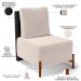 Poltrona Decorativa Sala de Estar Living Pés Madeira Hungria L02 Couríssimo Preto Suede Bege - Lyam
