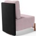 Poltrona Decorativa Sala de Estar Living Pés Madeira Hungria L02 Couríssimo Preto Suede Rosê - Lyam