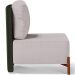 Poltrona Decorativa Sala de Estar Living Pés Madeira Hungria L02 Couríssimo Verde Linho Bege - Lyam