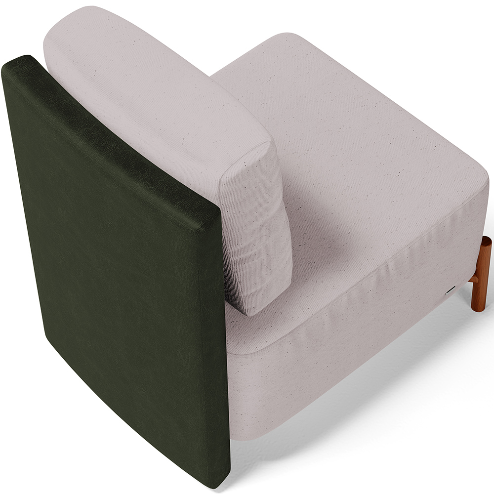 Poltrona Decorativa Sala de Estar Living Pés Madeira Hungria L02 Couríssimo Verde Linho Bege - Lyam