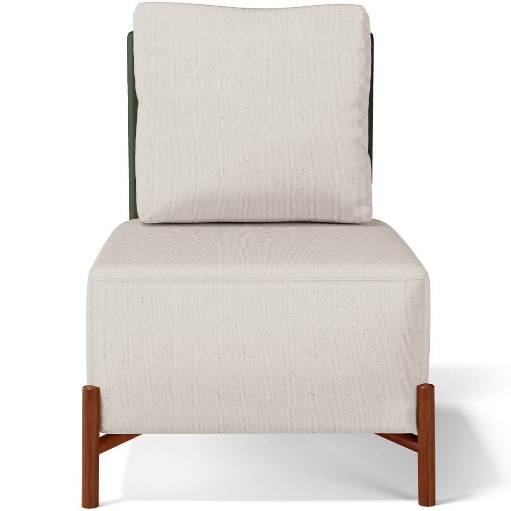Poltrona Decorativa Sala de Estar Living Pés Madeira Hungria L02 Couríssimo Verde Linho Cru - Lyam